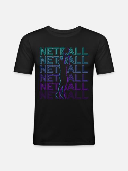 Netball Player Retro - Men's Slim Fit T-Shirt - black