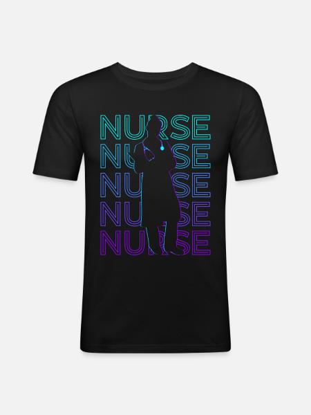 Nurse RN Nursing Retro - Men's Slim Fit T-Shirt - black