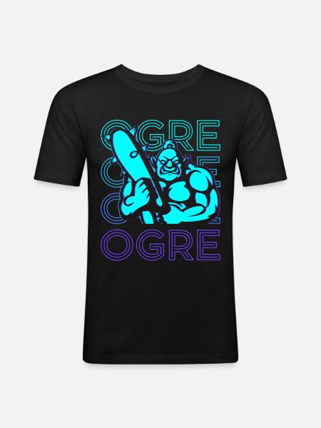 Ogre Retro - Men's Slim Fit T-Shirt - black