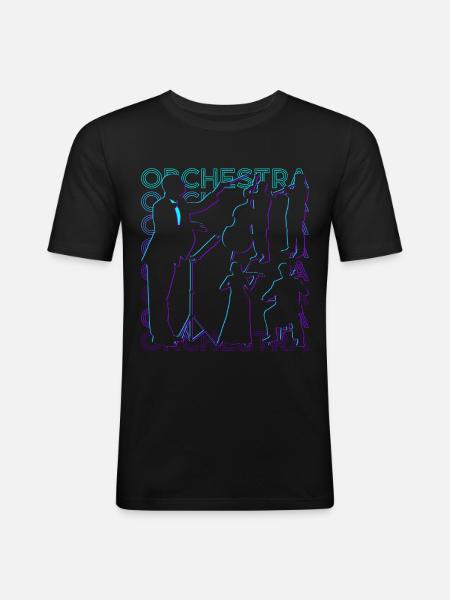 Orchestermusik Dirigent Retro - Männer Slim Fit T-Shirt - Schwarz
