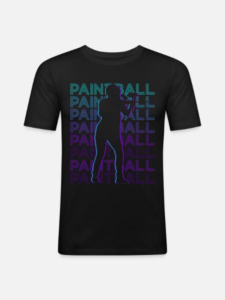 Paintball Rétro - T-shirt près du corps Homme - noir