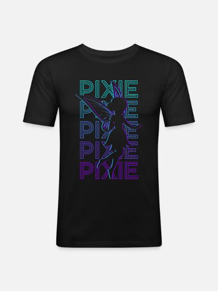 Pixie Fairy Retro - Men's Slim Fit T-Shirt - black