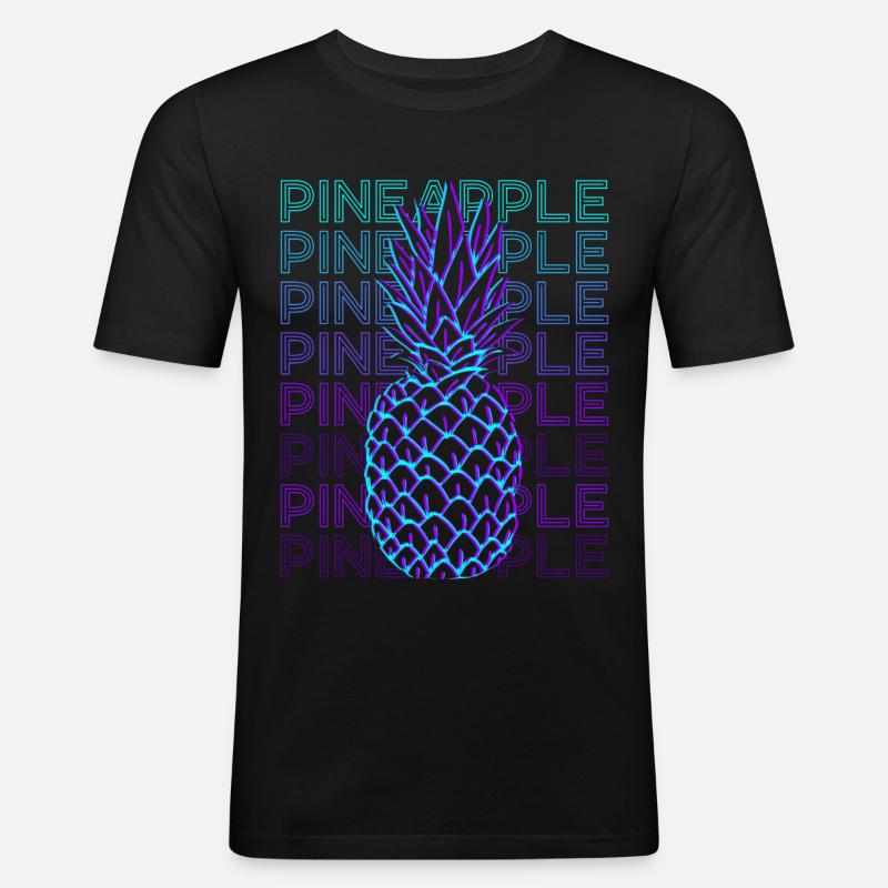 Pineapple Retro - Men's Slim Fit T-Shirt - black