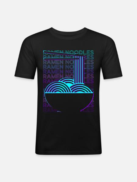Ramen Noodles Retro - Men's Slim Fit T-Shirt - black