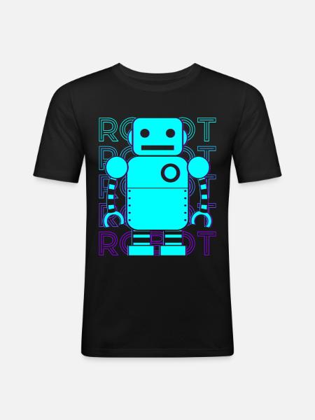 Robot Retro - Men's Slim Fit T-Shirt - black