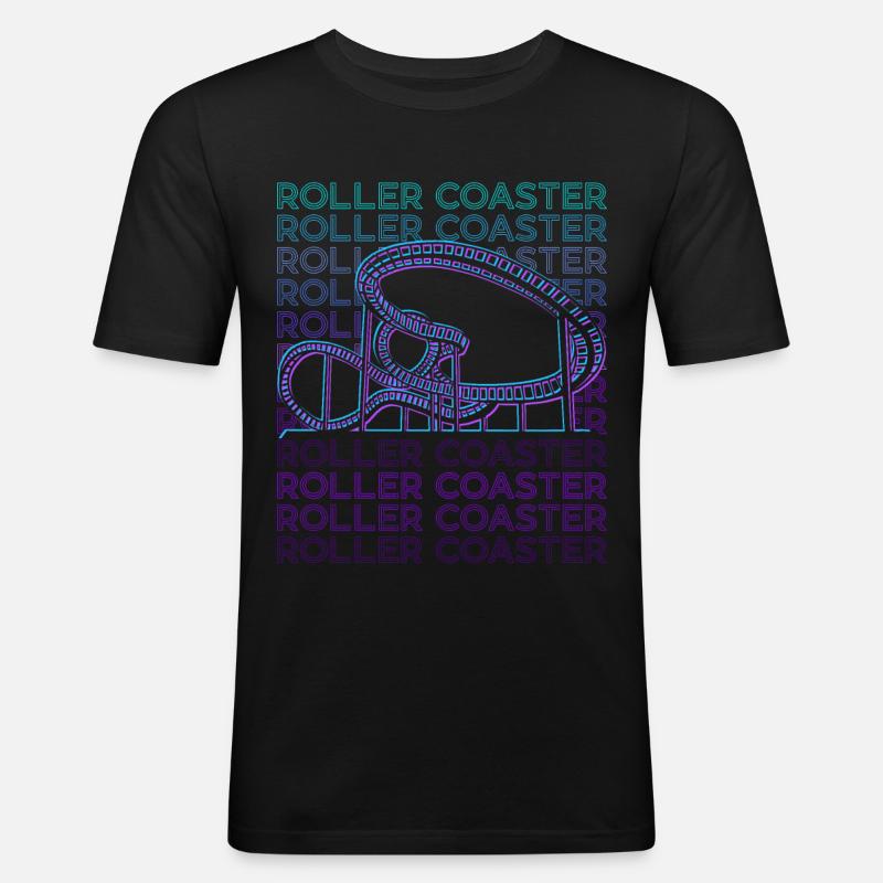 Roller coaster retro - Men's Slim Fit T-Shirt - black