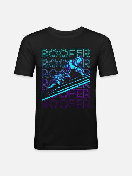 Roofer Roof construction Retro - Men's Slim Fit T-Shirt - black