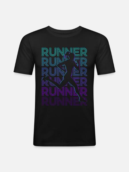 Runners Run Retro - Men's Slim Fit T-Shirt - black