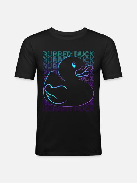 Rubber Duck Retro - Men's Slim Fit T-Shirt - black