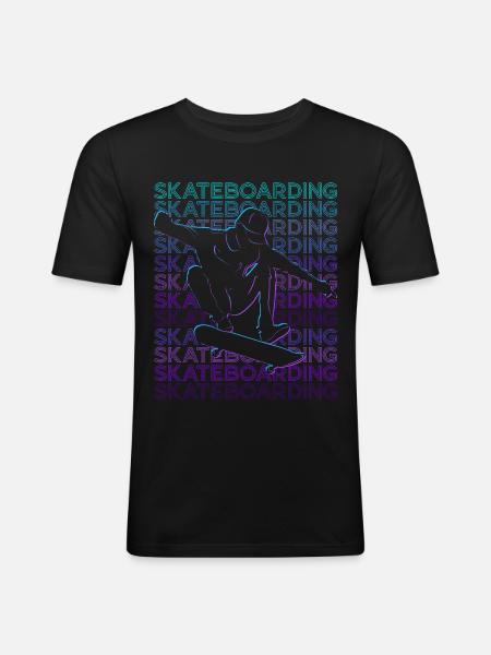 Skateboarding Skateboarder Skateboard Retro - Men's Slim Fit T-Shirt - black
