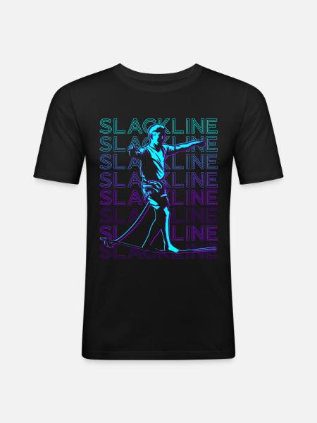 Slackline Retro - Men's Slim Fit T-Shirt - black