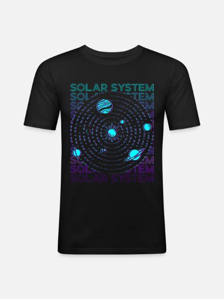 Solar System Retro - Men's Slim Fit T-Shirt - black