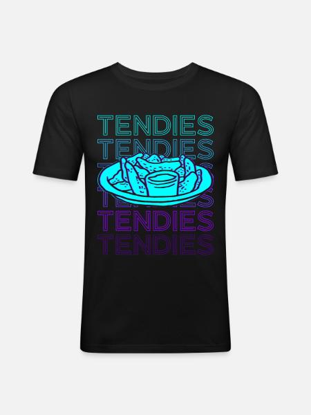Tendies Chicken Tender Retro - Men's Slim Fit T-Shirt - black