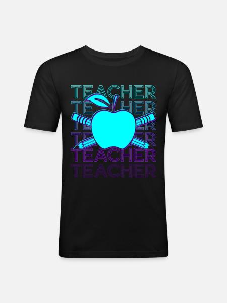 Teacher Retro - Men's Slim Fit T-Shirt - black