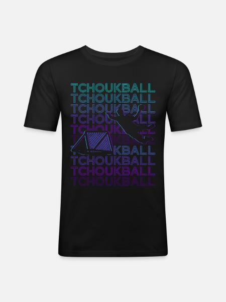 Tchoukball Spieler Retro - Männer Slim Fit T-Shirt - Schwarz