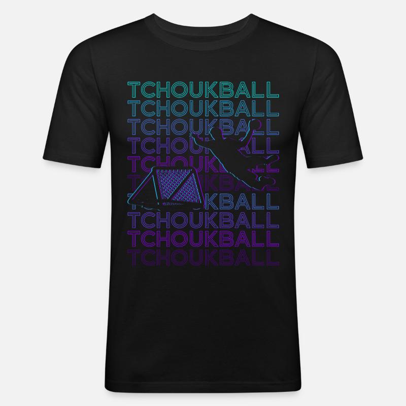 Tchoukball Spieler Retro - Männer Slim Fit T-Shirt - Schwarz