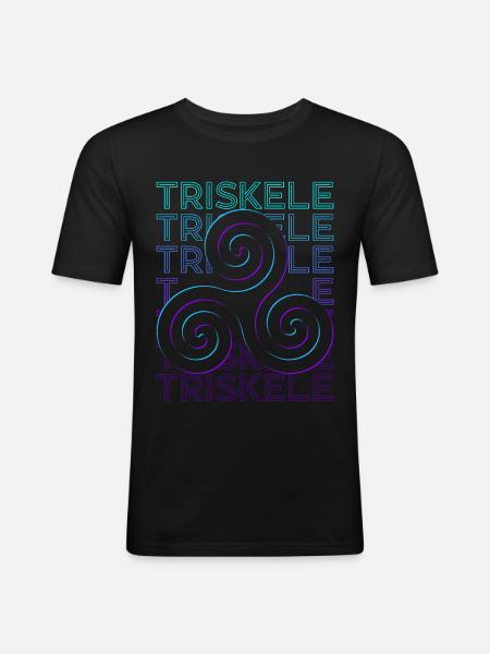 Triskele Triskelion Old Celtic symbol - Men's Slim Fit T-Shirt - black