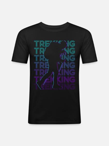 Trekking Trekker Trek Retro - Men's Slim Fit T-Shirt - black