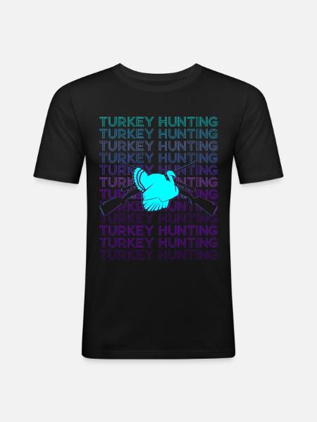 Tyrkiet Jagt Tyrkiet Jæger Retro - Herre Slim Fit T-Shirt - sort
