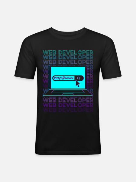 Web-Entwickler Web-Entwicklung Retro - Männer Slim Fit T-Shirt - Schwarz