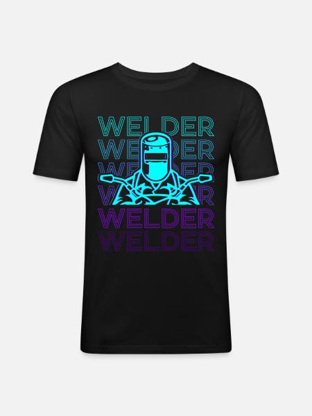 Welder Welding Welding Retro - Men's Slim Fit T-Shirt - black