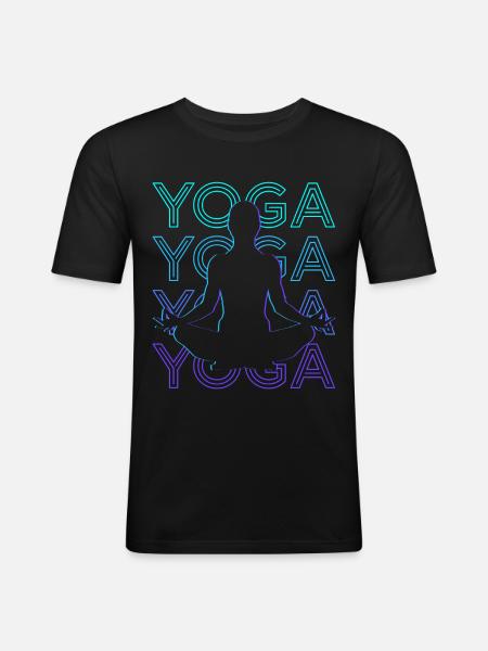 Yoga Meditation Meditate Retro - Men's Slim Fit T-Shirt - black