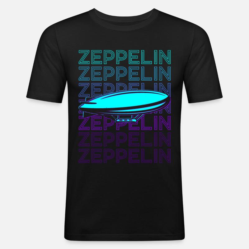 Zeppelin Luftschiff Retro - Männer Slim Fit T-Shirt - Schwarz