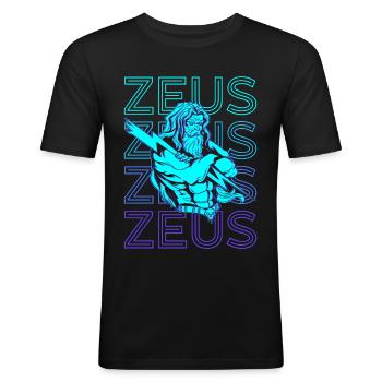 Zeus Griechischer Gott Griechische Mythologie Anti - Männer Slim Fit T-Shirt - Schwarz - Vorne - Nik (191cm)