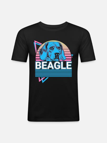 Beagle Retro - Men's Slim Fit T-Shirt - black
