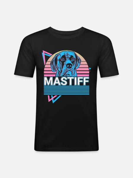 Mastiff Retro - Männer Slim Fit T-Shirt - Schwarz
