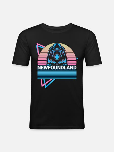 Newfoundland Retro - Men's Slim Fit T-Shirt - black
