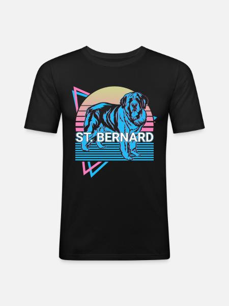 St. Bernard Retro - Men's Slim Fit T-Shirt - black