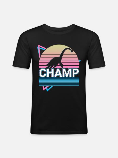 Champ Cryptid Cryptozoology Retro - Men's Slim Fit T-Shirt - black