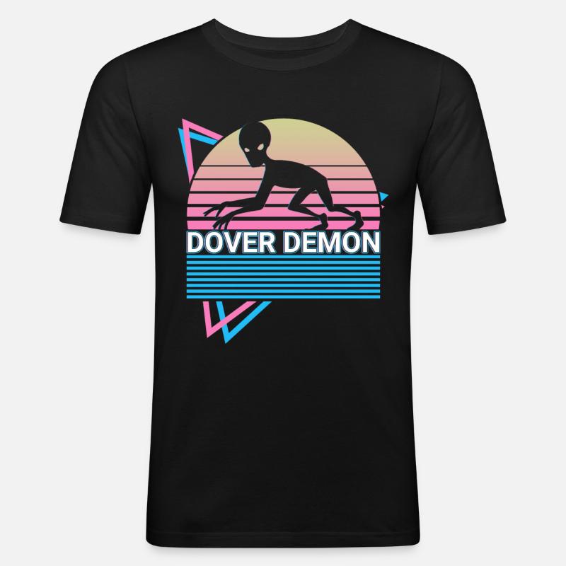 Dover Dämon Kryptide Kryptozoologie Retro - Männer Slim Fit T-Shirt - Schwarz