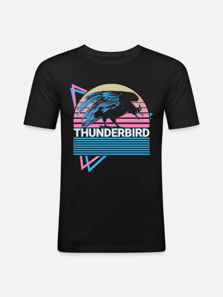Thunderbird Cryptid Cryptozoology Retro - Men's Slim Fit T-Shirt - black