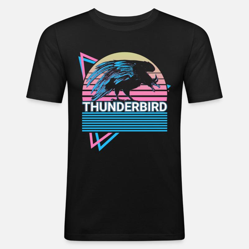 Donnervogel Kryptide Kryptozoologie Retro - Männer Slim Fit T-Shirt - Schwarz
