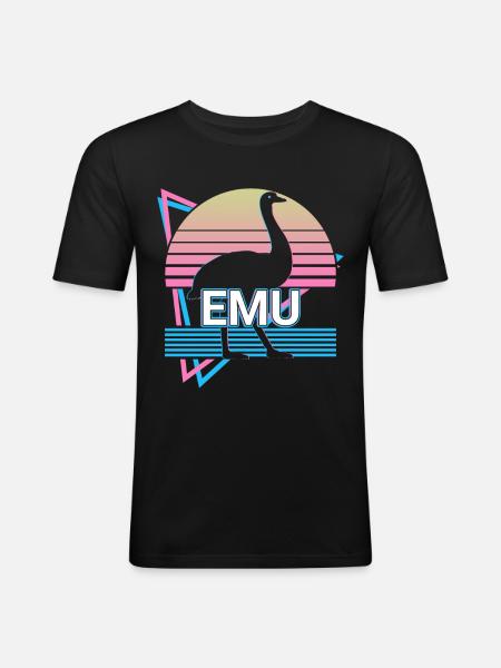 Emu Retro - Men's Slim Fit T-Shirt - black