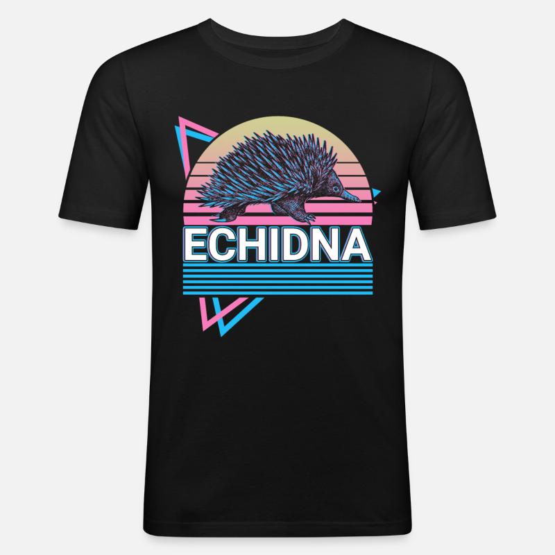 Echidna Retro - Men's Slim Fit T-Shirt - black