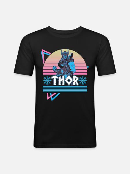 Thor Nordisk Gud Asgård Nordisk Mytologi R - Herre Slim Fit T-Shirt - sort
