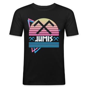 Le symbole letton de Jumi Dieu païen Antiquité Sy - T-shirt près du corps Homme - noir - Devant - Nik (191cm)