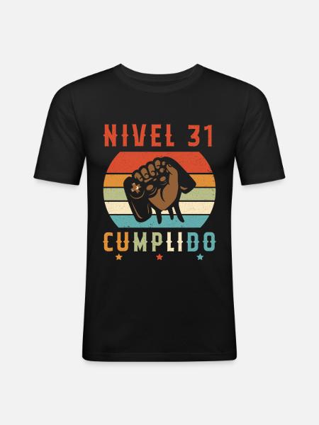 Niveau 31 Complet - T-shirt près du corps Homme - noir