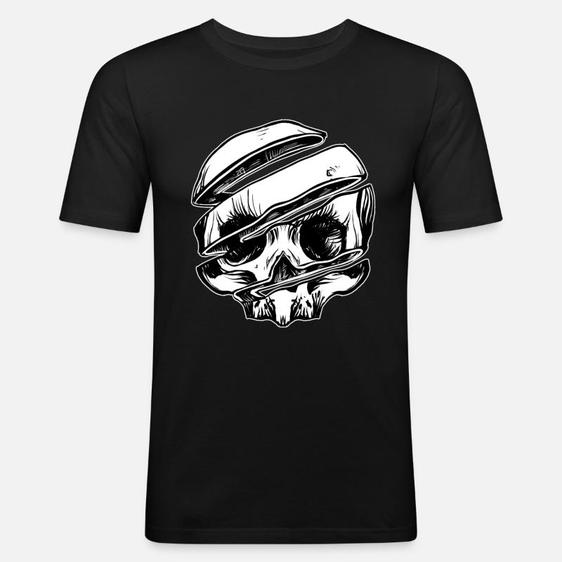 Schädel-Scheibe - Männer Slim Fit T-Shirt - Schwarz
