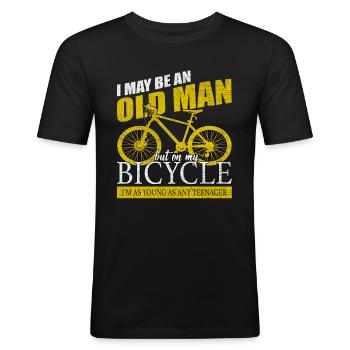 Cycle - Men's Slim Fit T-Shirt - black - Front - Nik (191cm)