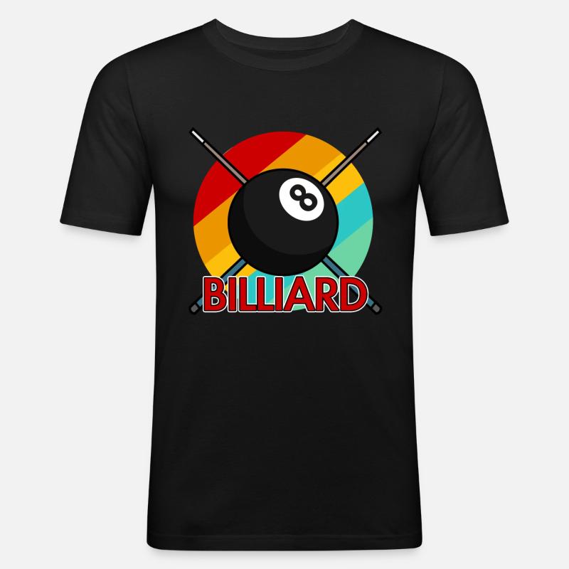 Billard - Männer Slim Fit T-Shirt - Schwarz