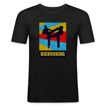Kickboxing - Men's Slim Fit T-Shirt - black - Front - Nik (191cm)