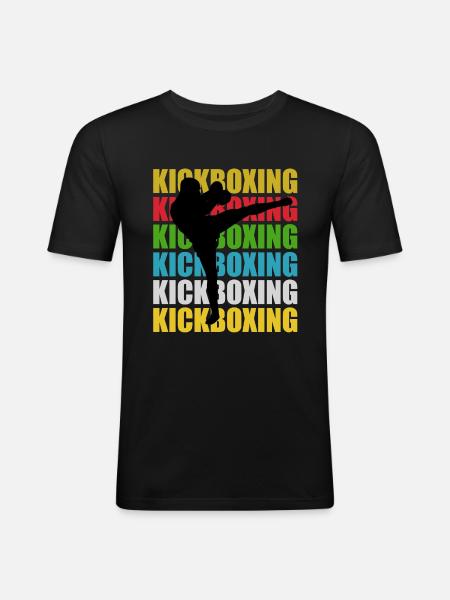Kick-Boxing Kick-Boxing - T-shirt près du corps Homme - noir