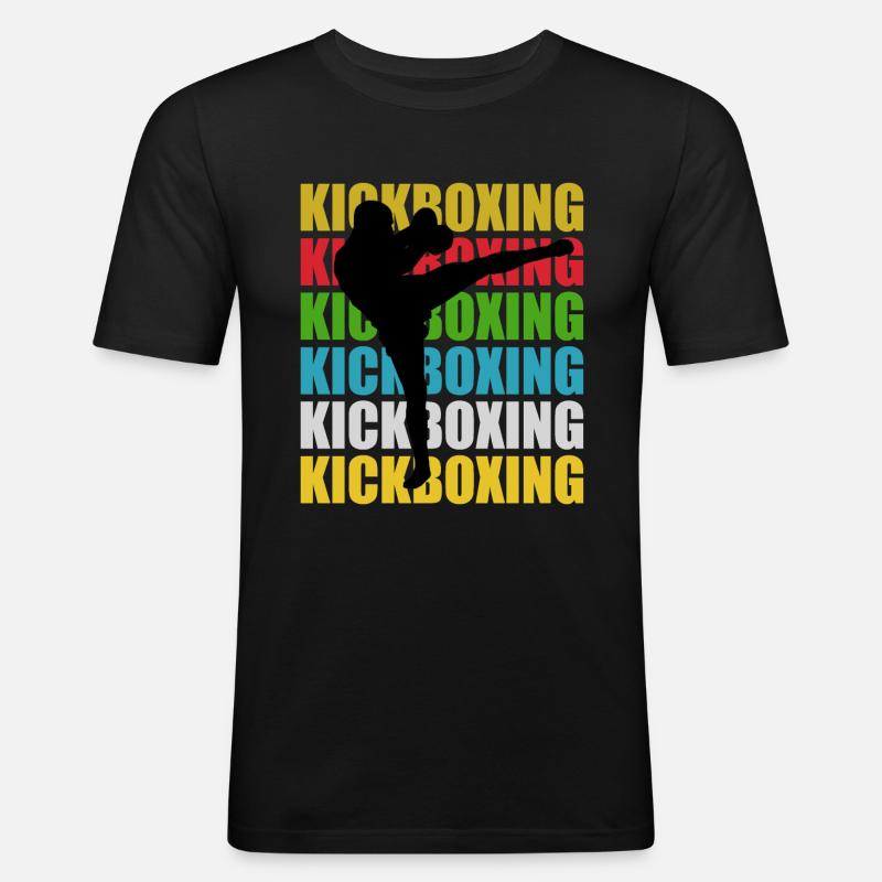 Kickboxen Kickboxing - Männer Slim Fit T-Shirt - Schwarz