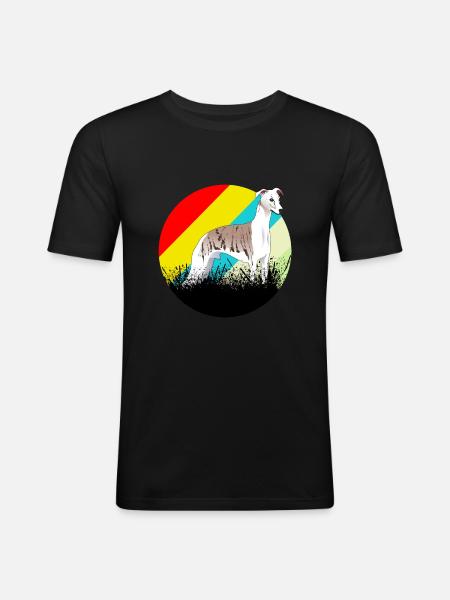 Chien de chasse Greyhound - T-shirt près du corps Homme - noir