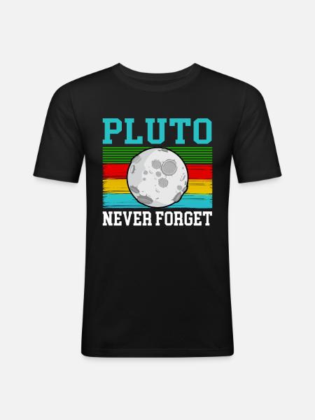 Pluto Planet Univers Galaxie Cosmonaute - T-shirt près du corps Homme - noir