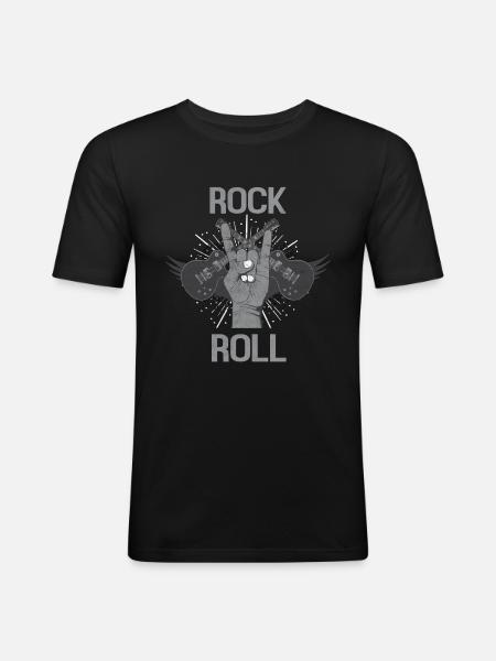 Rock'n'Roll - T-shirt près du corps Homme - noir